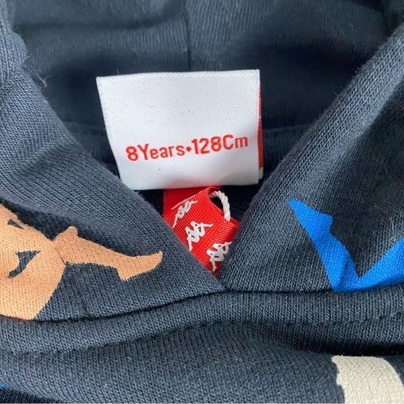 NWT | Kappa Kids' Authentic Sneek Print Hoodie Size 8Y in Black-Orange-Blue - Picture 10 of 11